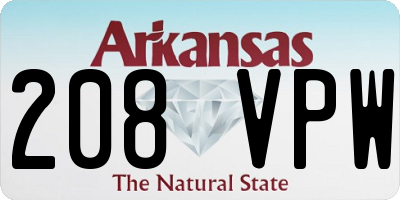 AR license plate 208VPW