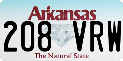 AR license plate 208VRW