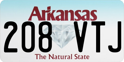 AR license plate 208VTJ