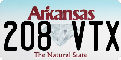 AR license plate 208VTX
