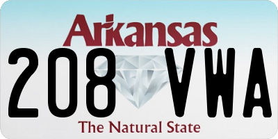 AR license plate 208VWA