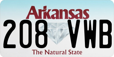 AR license plate 208VWB