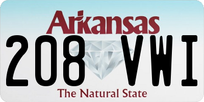 AR license plate 208VWI