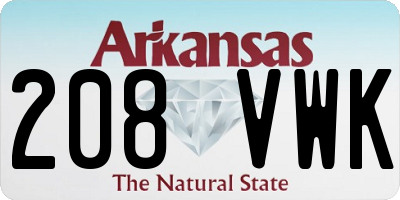 AR license plate 208VWK