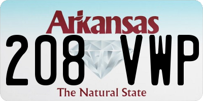 AR license plate 208VWP