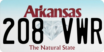 AR license plate 208VWR