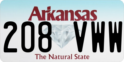 AR license plate 208VWW