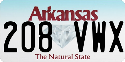 AR license plate 208VWX
