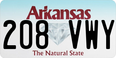 AR license plate 208VWY