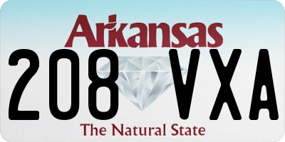 AR license plate 208VXA