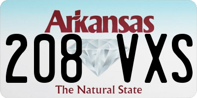 AR license plate 208VXS