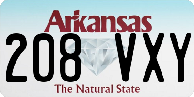 AR license plate 208VXY