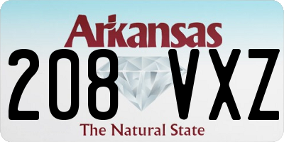 AR license plate 208VXZ