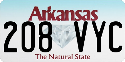 AR license plate 208VYC