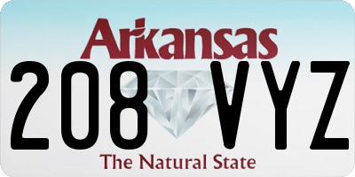 AR license plate 208VYZ