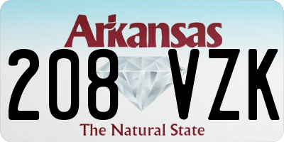 AR license plate 208VZK