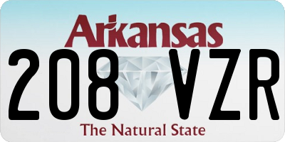 AR license plate 208VZR