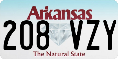 AR license plate 208VZY