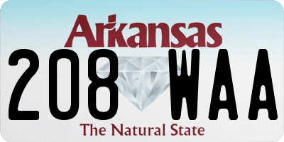 AR license plate 208WAA