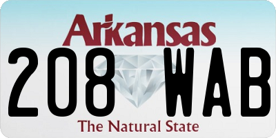 AR license plate 208WAB