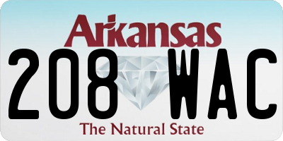 AR license plate 208WAC