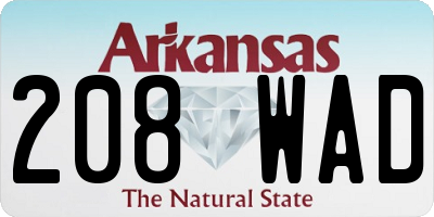 AR license plate 208WAD