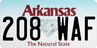 AR license plate 208WAF