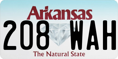 AR license plate 208WAH