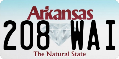 AR license plate 208WAI
