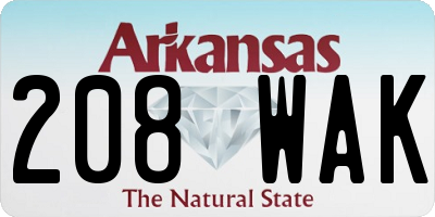 AR license plate 208WAK