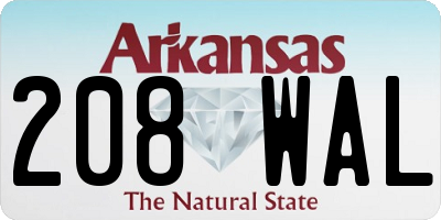 AR license plate 208WAL