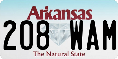 AR license plate 208WAM