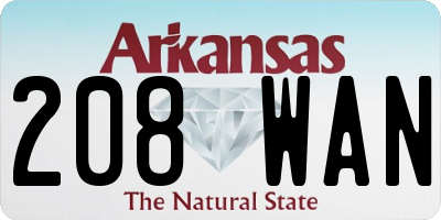 AR license plate 208WAN