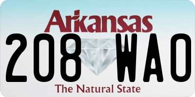 AR license plate 208WAO