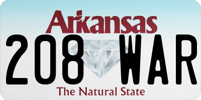 AR license plate 208WAR