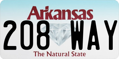 AR license plate 208WAY
