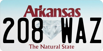 AR license plate 208WAZ