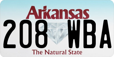 AR license plate 208WBA