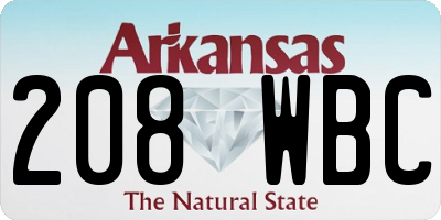 AR license plate 208WBC