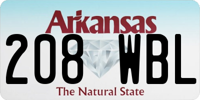 AR license plate 208WBL