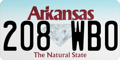 AR license plate 208WBO
