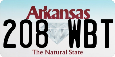 AR license plate 208WBT