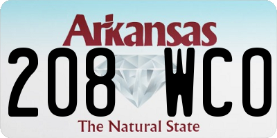 AR license plate 208WCO