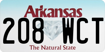 AR license plate 208WCT