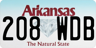 AR license plate 208WDB