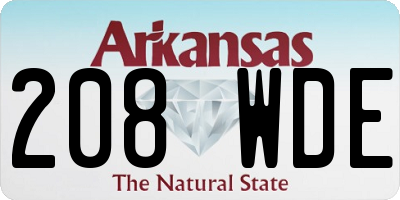 AR license plate 208WDE