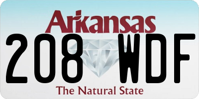 AR license plate 208WDF