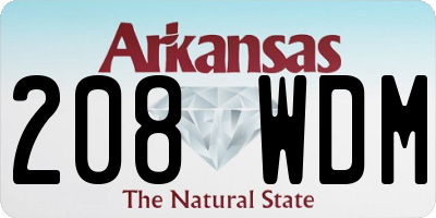 AR license plate 208WDM