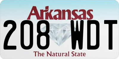 AR license plate 208WDT
