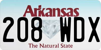 AR license plate 208WDX